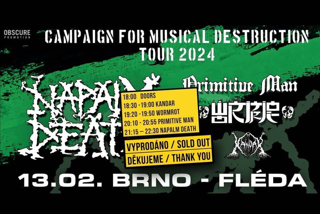 Napalm Death, Primitive Man, Wormrot, Biermächt
