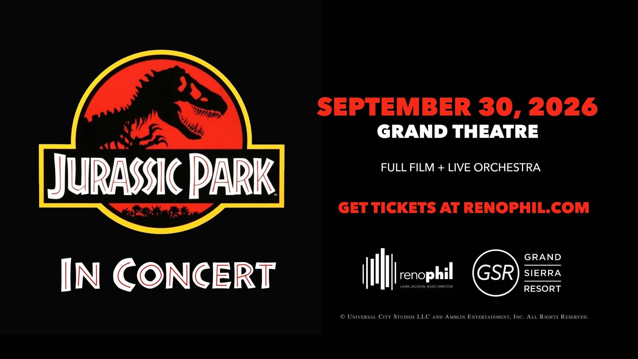 Jurassic Park In Concert With The Reno Philharmonic